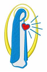 heart beginner-friendly machine embroidery - Virgin Mary for decorative pillow covers