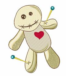 heart detailed machine embroidery - Voodoo Doll perfect for patchwork quilt blocks