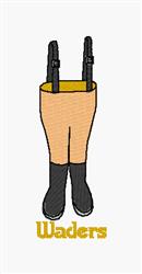 beginner-friendly wader machine embroidery pattern - Waders perfect for kitchen aprons