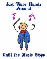 detailed around machine embroidery pattern - Wave Hands Around for Music Notebooks