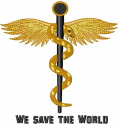 detailed world machine embroidery pattern - We Save The World for Medical Bags