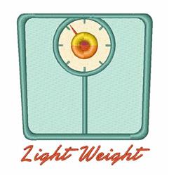 Playful weighing scale with a colorful pointer on a light blue background, featuring 'Light Weight' text below.