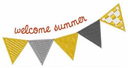 Welcome Summer Flags - 5x7 flag beginner-friendly embroidery design for Party Banners