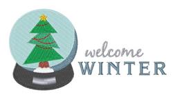 Welcome Winter - 5x7 tree detailed machine embroidery design perfect for Gift Wraps