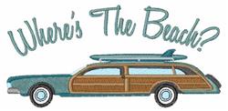 detailed beach? machine embroidery pattern - Wheres The Beach? for reusable tote bags