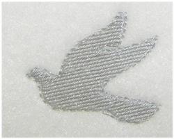 White Dove - 4x4 bird quick stitch machine embroidery design for Table Linens