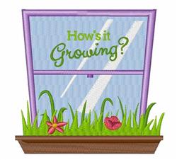 Window with plants featuring vibrant purple framing, cheerful grass, and colorful flowers for spring decor.
