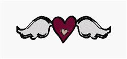 heart beginner-friendly machine embroidery - Winged Heart for patchwork quilt blocks