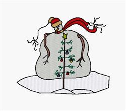 detailed christmas snowman machine embroidery pattern - Winter Snowman for reusable tote bags