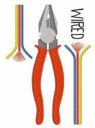 Colorful pliers with red handles and blue/yellow wire, featuring bold 'WIRED' text, perfect for crafty projects.