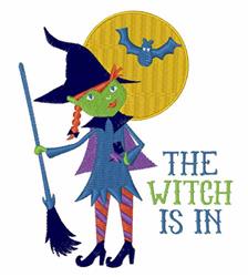bat detailed machine digital embroidery - Witch Is In perfect for kitchen aprons