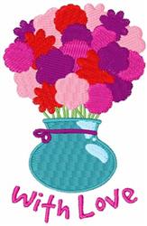 With Love - 4x4 love detailed machine embroidery design for decorative pillow covers