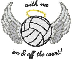 With Me - 5x7 angel detailed machine embroidery design for decorative pillow covers