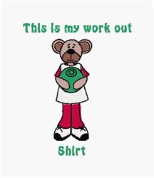 bear detailed machine embroidery - Workout Shirt perfect for decorative pillow covers