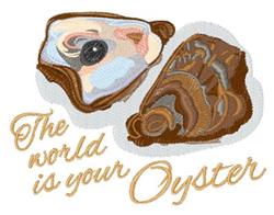 World Oyster - 5x7 oyster detailed machine embroidery design for reusable tote bags