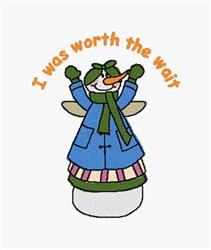 Worth The Wait - 5x7 angel detailed embroidery design for decorative pillow covers