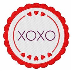detailed valentine heart machine embroidery pattern - XOXO Circle for cute baby onesies