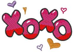 XOXO - 4x4 heart detailed machine embroidery design perfect for cute baby onesies