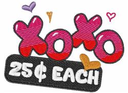 detailed valentine heart machine embroidery pattern - XOXO for reusable tote bags