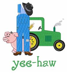 yee-haw detailed machine digital embroidery - Yee-Haw perfect for reusable tote bags