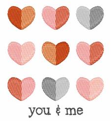 heart beginner-friendly machine embroidery - You & Me perfect for kitchen tea towels