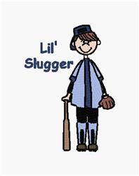 Playful young baseball player in light blue uniform and cap, smiling with bat and glove. Perfect for sports-themed embroidery