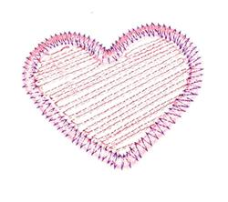 Zigzag Heart - 4x4 heart quick stitch machine embroidery design for reusable tote bags