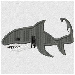 beginner-friendly shark machine embroidery pattern - Cape Cod Shark for kitchen aprons