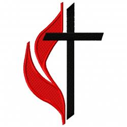 Methodist Church Cross And Flame Logo