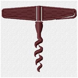 Corkscrew - 4x4 corkscrew beginner-friendly embroidery design for kitchen tea towels