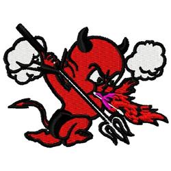 Devil Mascot - 4x4 angel detailed machine embroidery design for reusable tote bags