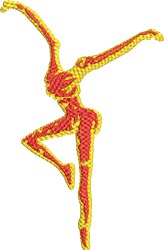 Fire Dancer - 5x7 dancer beginner-friendly embroidery design for reusable tote bags