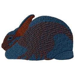 Stylized rabbit profile in blue and brown tones, showcasing smooth textures and a modern design.