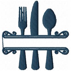 Silverware - 4x4 silverware beginner-friendly embroidery design for Table Mats