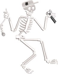 Skeleton - 5x7 skeleton detailed machine embroidery design for reusable tote bags