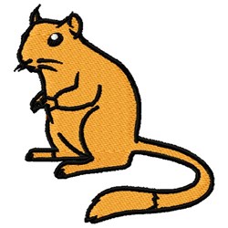 Cartoon squirrel with an orange body and smooth black outlines, standing upright in a playful style, perfect for kids.