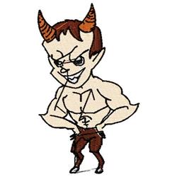 devil detailed machine embroidery - White Devil perfect for decorative pillow covers