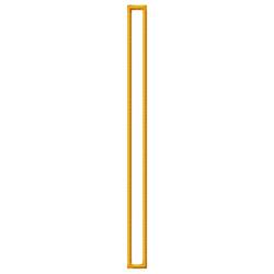 Narrow rectangular frame in bright yellow, featuring a simple design suitable for modern projects.