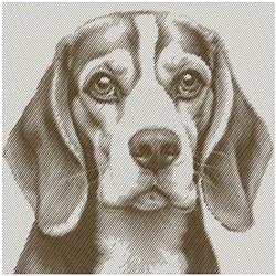 puppy dog detailed machine digital embroidery - BEAGLE perfect for cute baby onesies
