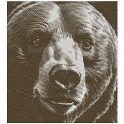 bear detailed machine digital embroidery - BROWN BEAR perfect for Outdoor Apparel