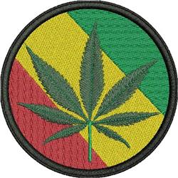 CANNABIS PATCH - 4x4 leaf detailed embroidery design for decorative pillow covers