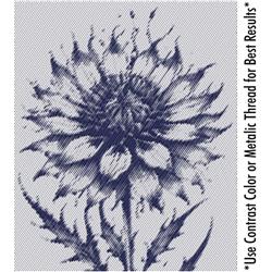 detailed cornflower machine embroidery pattern - CORNFLOWER for kitchen tea towels