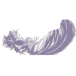 Delicate feather design in soft lavender with intricate detailing, flowing gracefully for elegant textile applications.