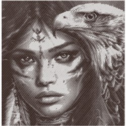 bird detailed machine embroidery - INDIAN & EAGLE perfect for reusable tote bags