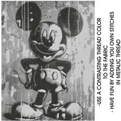 detailed mouse machine embroidery pattern - MICKEY MOUSE for patchwork quilt blocks