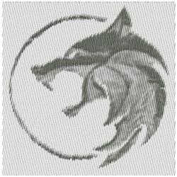 logo detailed machine digital embroidery - WITCHER LOGO perfect for reusable tote bags