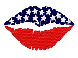 American Flags Lips - 4x4 lip beginner-friendly embroidery design for decorative pillow covers