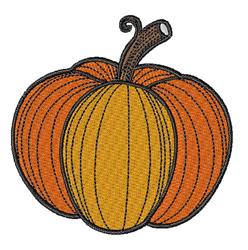 Fall Pumpkin - 4x4 pumpkin detailed machine embroidery design for reusable tote bags