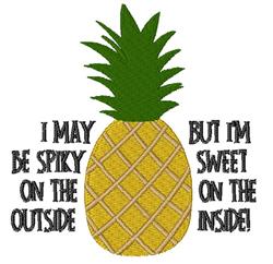 Playful pineapple with bright yellow and green leaves, featuring humorous text design, perfect for kitchen towels.