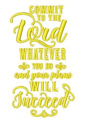 beginner-friendly verse machine embroidery pattern - Proverbs 16:3 Verse for kitchen tea towels